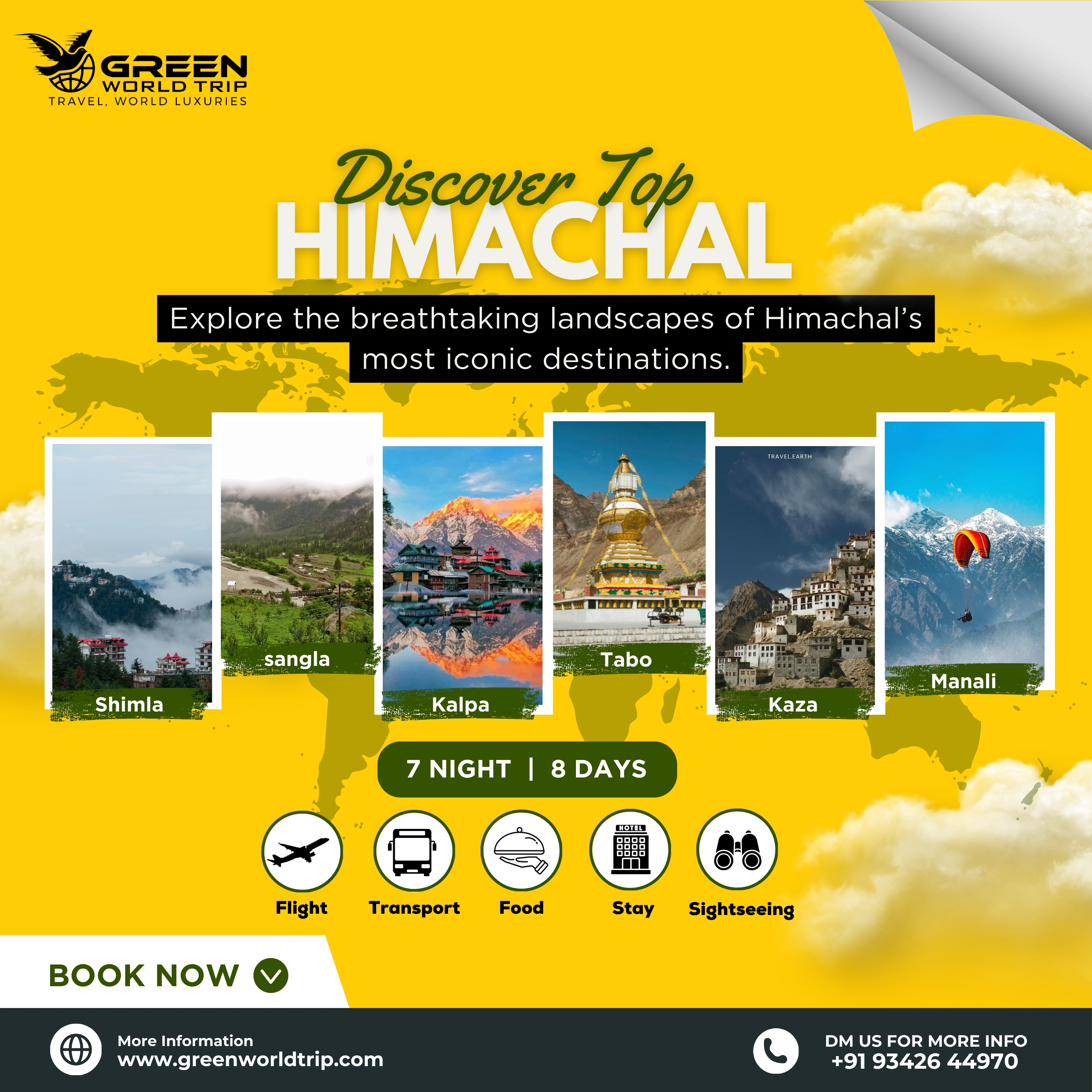 SIMLA - SANGLA - KALPA - TABO - KAZA - MANALI 