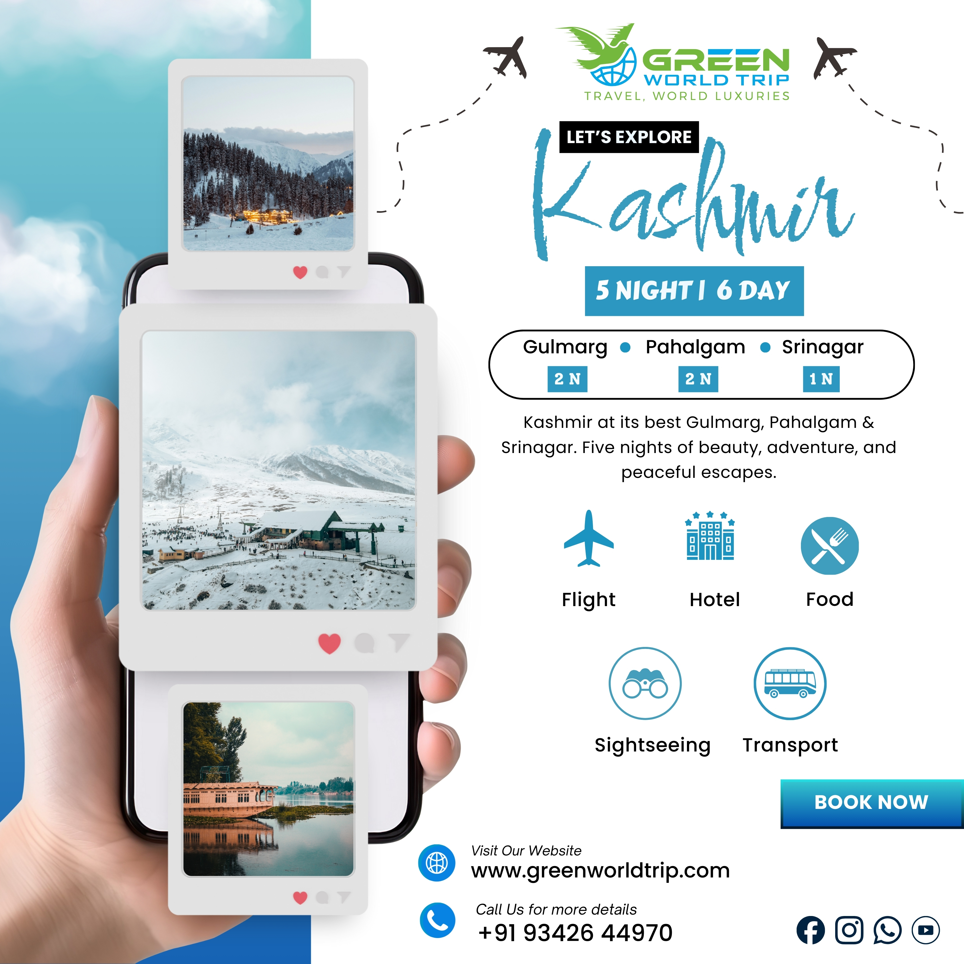 GULMARG- PAHALGAM- SRINAGAR 