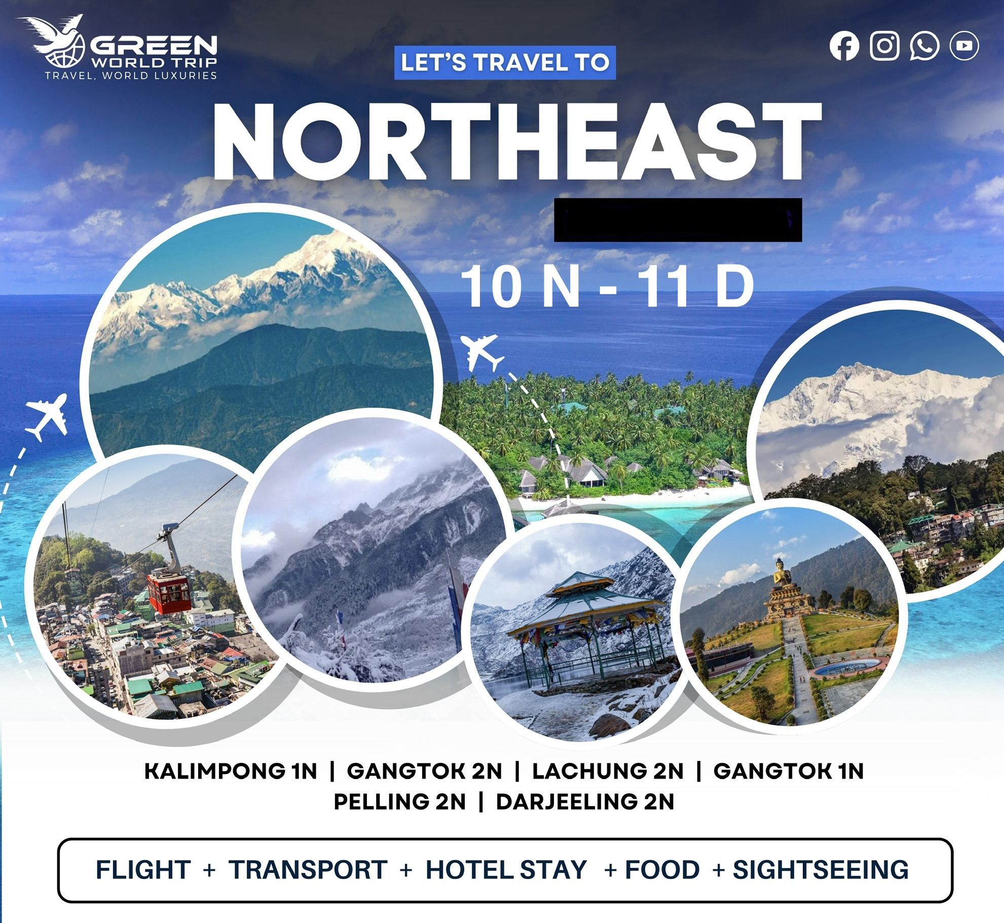 KALIMPONG- GANGTOK- LACHUNG- PELLING- DARJEELING 