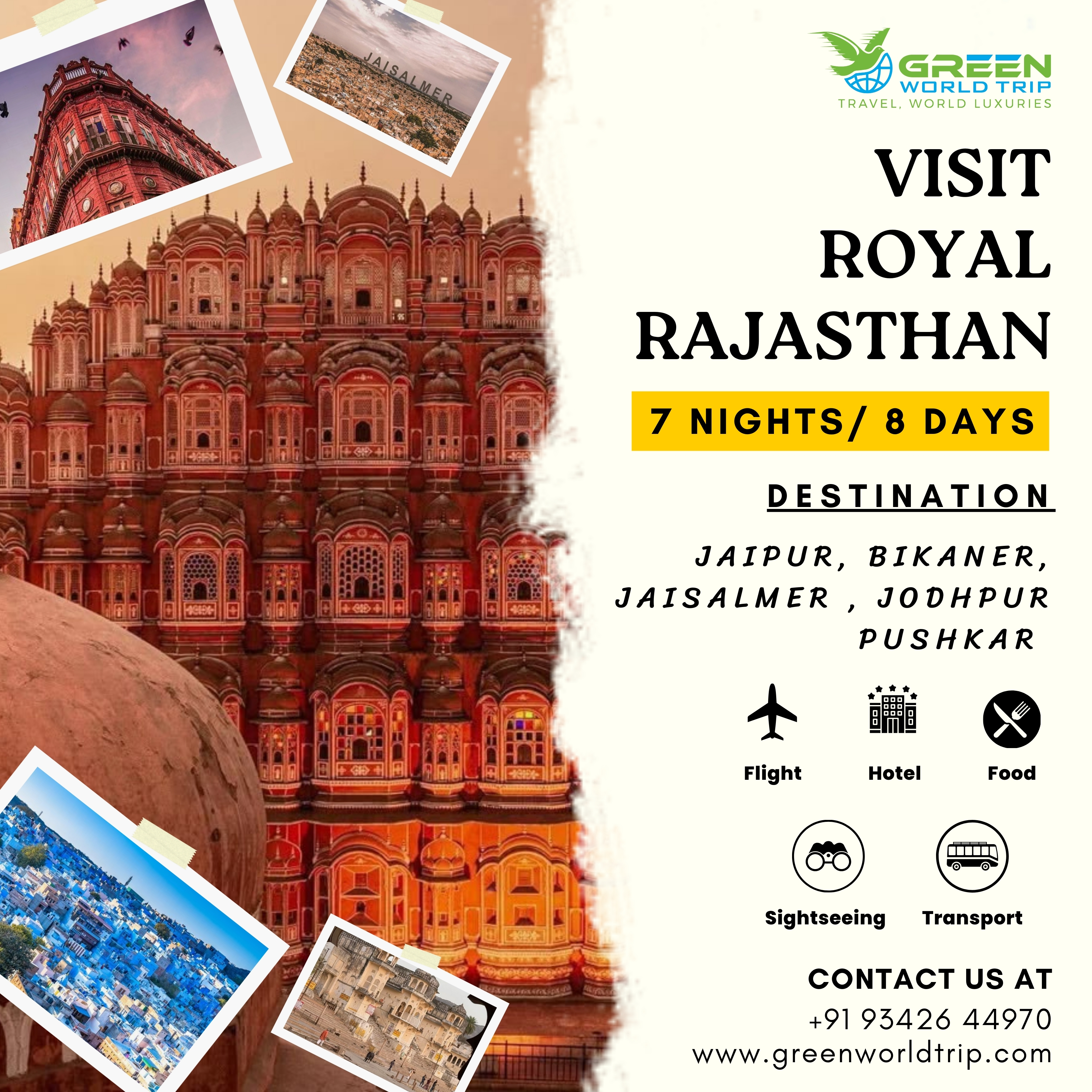 JAIPUR - BIKANER - JAISALMER - JODHPUR  - PUSHKAR 