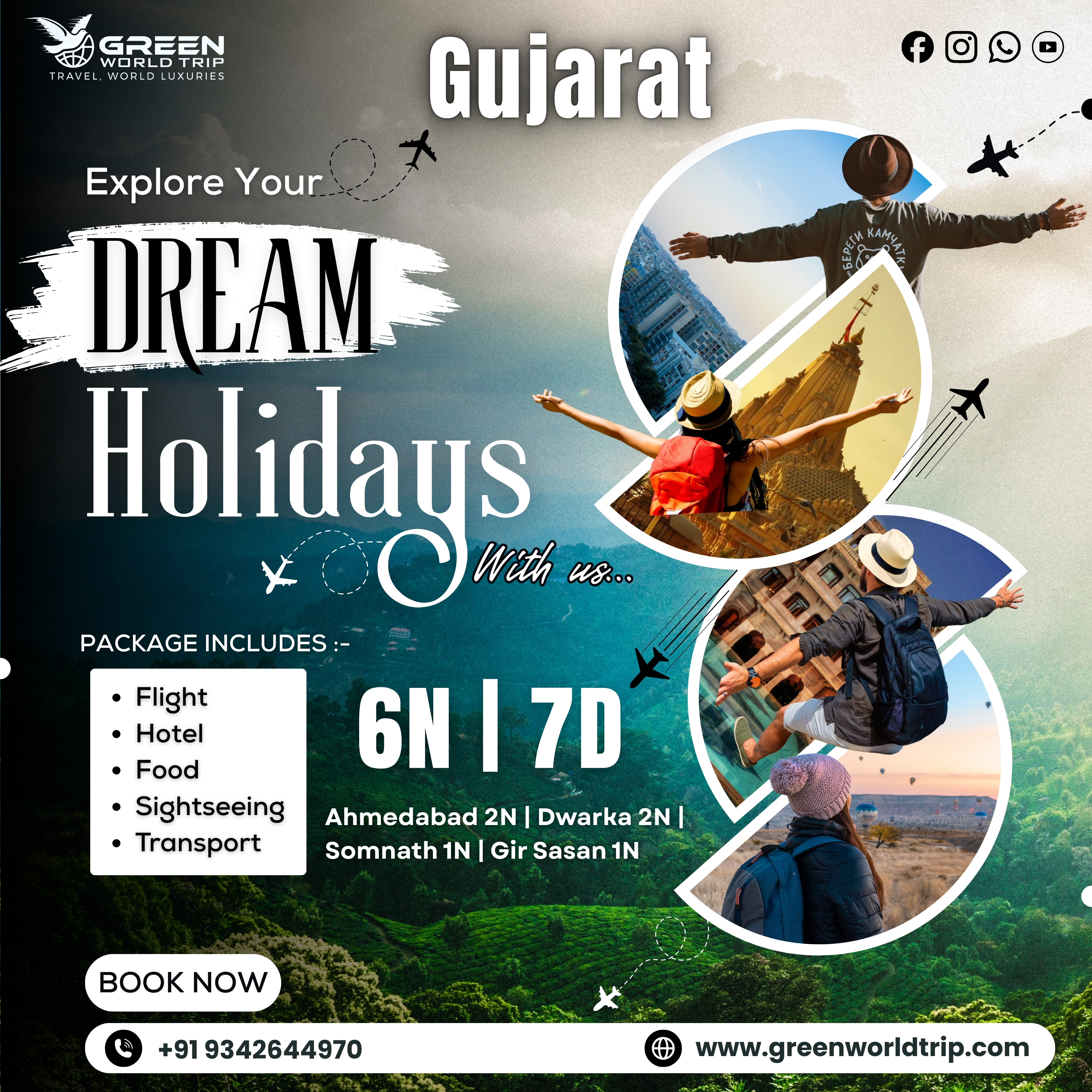 AHMEDABAD- DWARKA- SOMNATH- GIR SASAN 